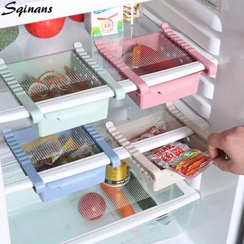 

Sqinans Space Saving Plastic Drawers Small Refrigerator Organizer Fridge Freezer Shelf Kitchen Storage Fridge Drawer Organizer