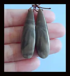 Камень Польский Flint Модные женские серьги из бисера, 41x11x6 мм, 8.4 г