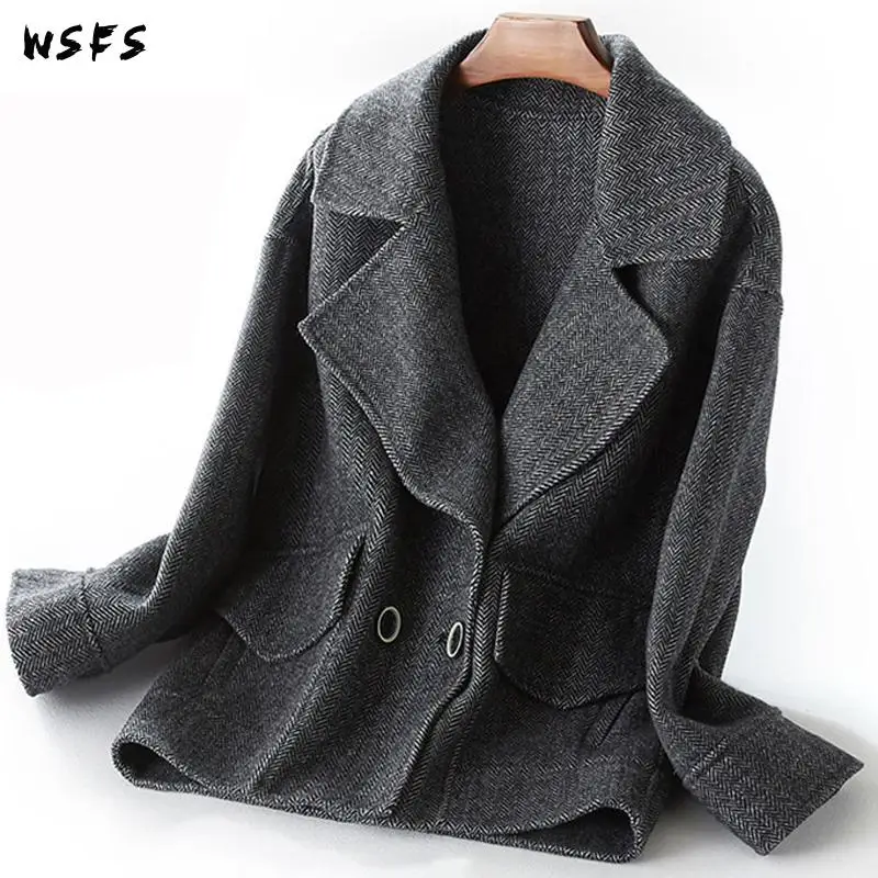 Gris Courte De Rabattu Rayé Manteaux Dames Invierno Abrigo Femmes Picture Mouton Pardessus Élégant Mujer see Manteau Bureau Picture Blanc See Laine D'hiver 4wqEAE