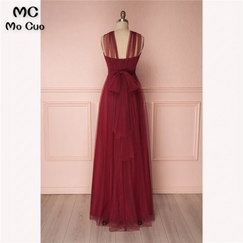 BURGUNDY TULLE SWEETHEART LONG PROM DRESS, BURGUNDY EVENING DRESS3
