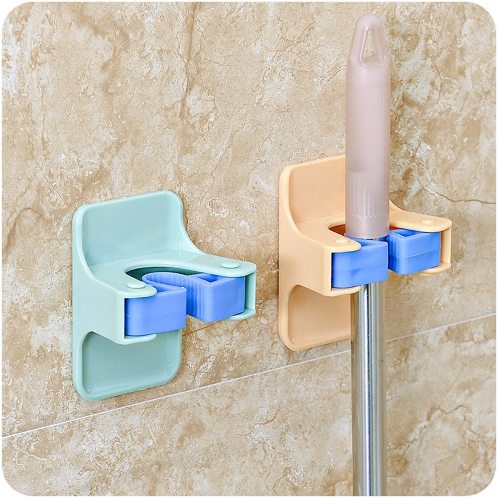 

2pcs/lot Home Clip Mop Hooks No Trace Mop Holder Bathroom Rack