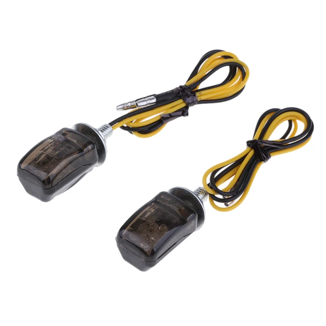 LED Black Micro Tiny Small Indicators Turn Signals Motorcycle MotorBike Quality Plastic and Glass