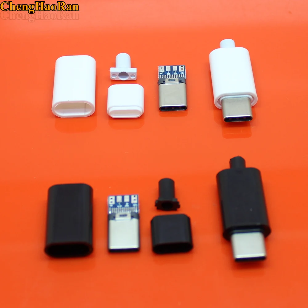 ChengHaoRan 2 комплекта коннектор с разъемом USB черно белый для сварки данных OTG