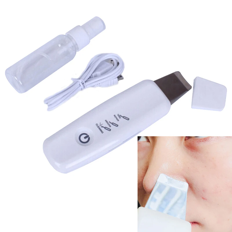 

Face Skin Scrubber Rechargeable Ultrasonic Facial Cleaner Peeling Vibration Blackhead Removal Exfoliating Pore Cleaner Tools