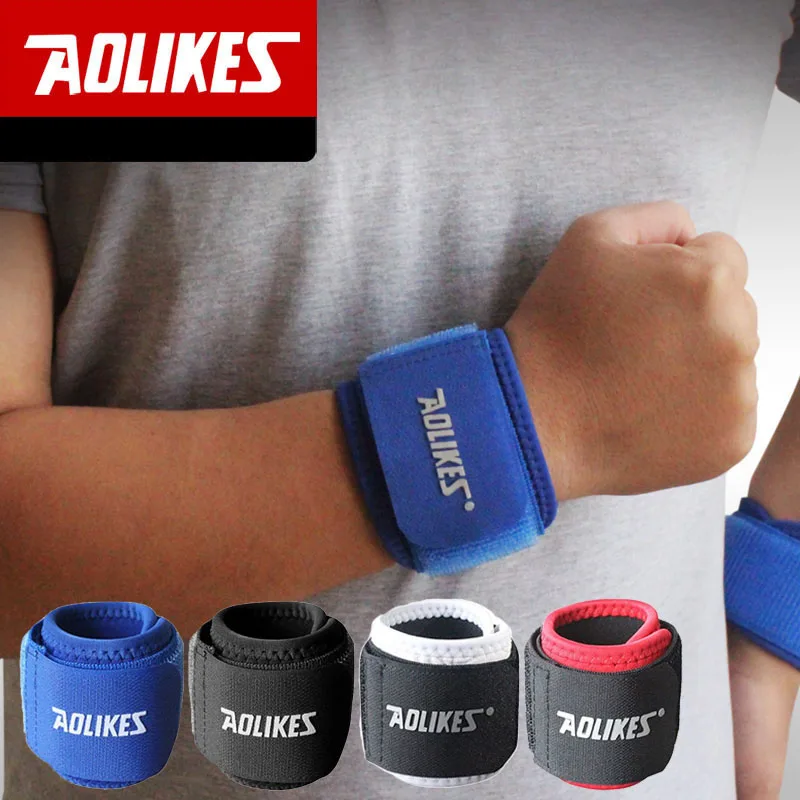 AOLIKES 1 قطع المعصم دعم التفاف متشط معصمه حامي رياضة اللياقة البدنية تنس الرياضة المعصم سوار ضمادة النفق الرسغي دعم