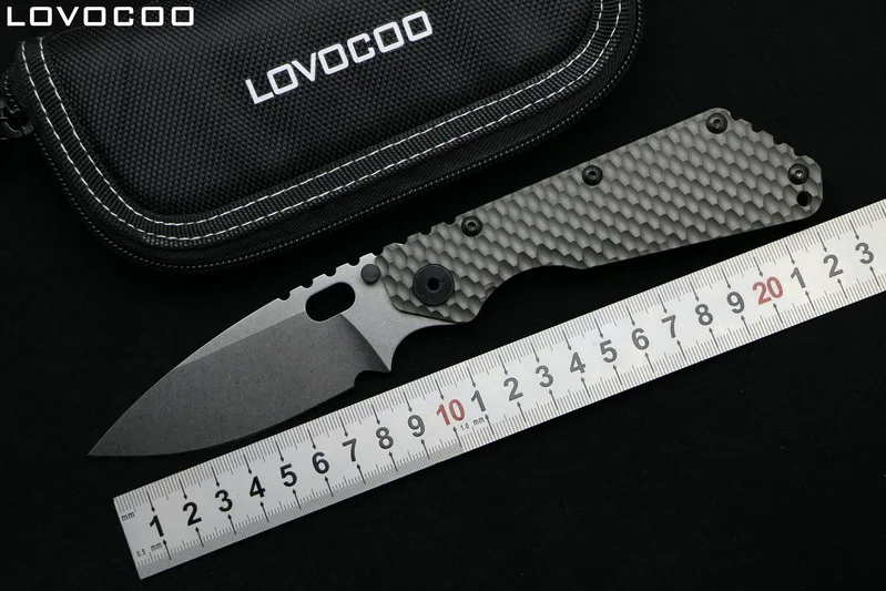 

LOVOCOO SMF TC4 Titanium handle D2 blade Copper washer Folding hunting camping outdoor Tactical multi kitchen knife EDC Tools