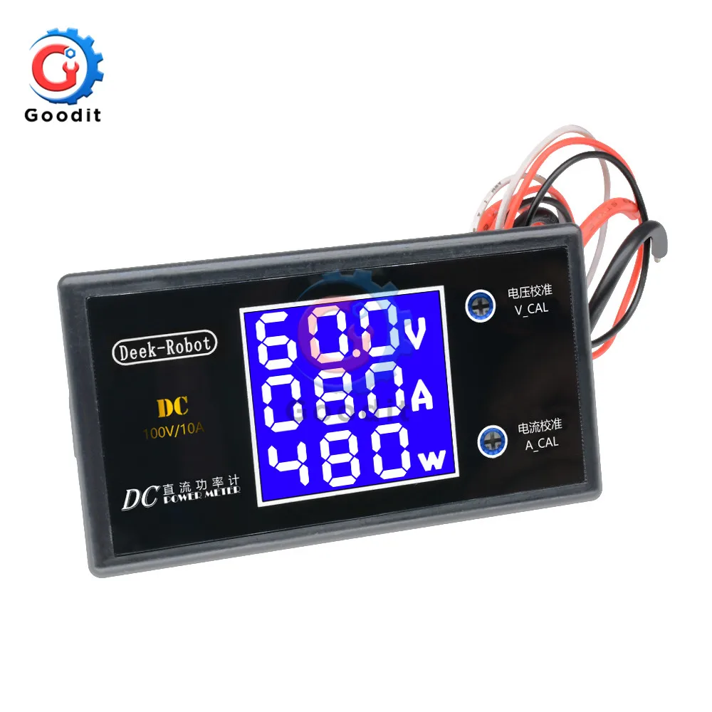 DC 0-100V 10A 1000W LCD Digital Voltmeter Ammeter Wattmeter Voltage Current Power Meter Volt Detector Tester Monitor 12V 24V 36V