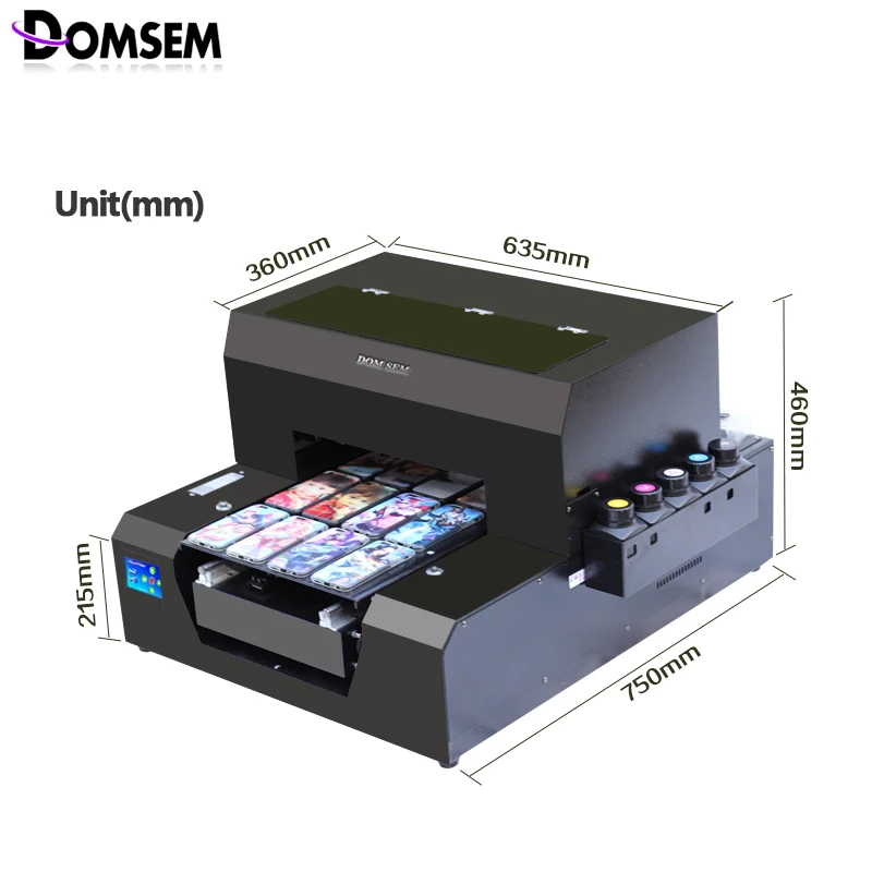 Планшетный УФ принтер DOMSEM тканевые цифровые принтеры 6 цветов размер A3 печать