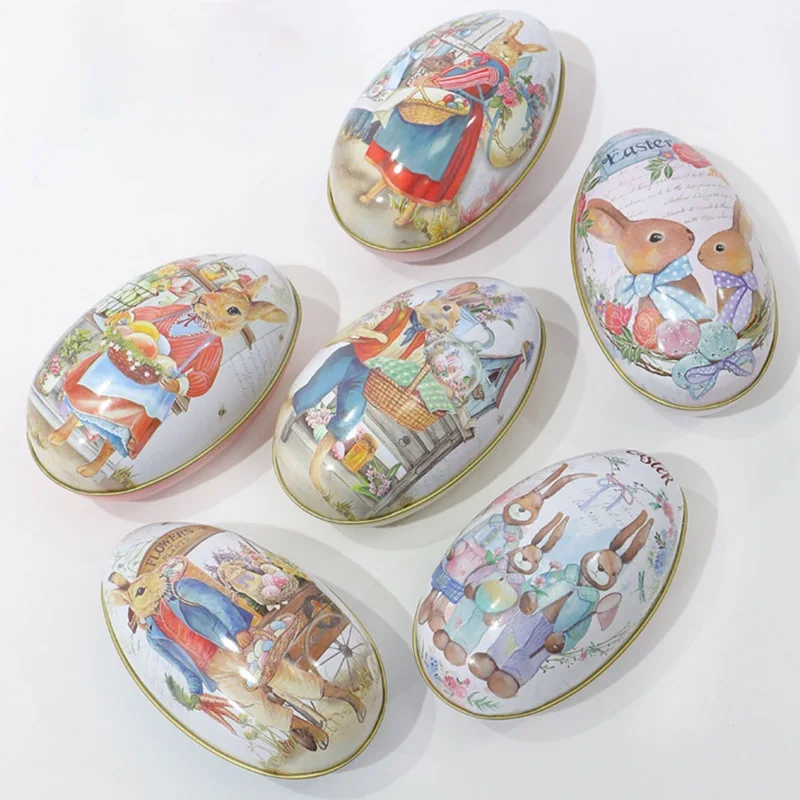 

Candy Box Shaped Rabbit Storage The Easter Egg Tin Packaging Case Creative Easter Party Wedding Birthday Decorations For Home
