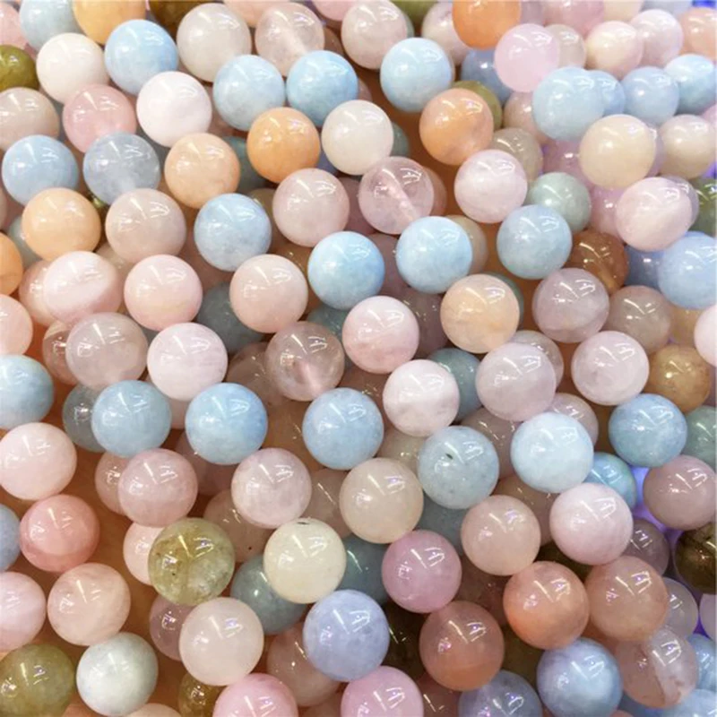 

Grade AAA Natural Stone Morganite Beads Round Loose Beads 6mm 8mm 10mm 12mm For Jewelry Making Necklace DIY Bracelet