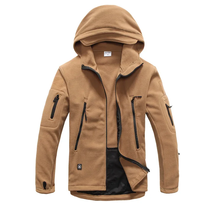 

New 2018 men Soft shell Tactical Fleece Casual coat Hooded Sweatshirts high-quality zipper Army Clothes