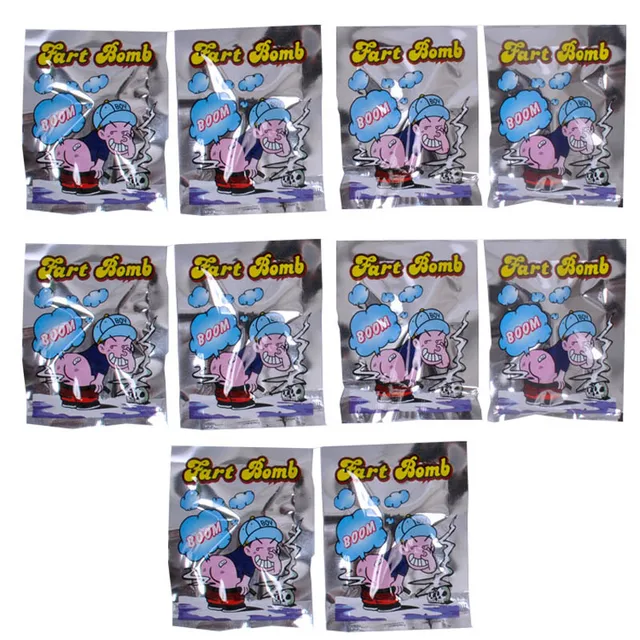 10Pcs/set Funny Fart Bomb Bags Stink Bomb Explosion Smelly Shock Toy Gags Practical Jokes Fool Stink Fart Packages boule puante 3