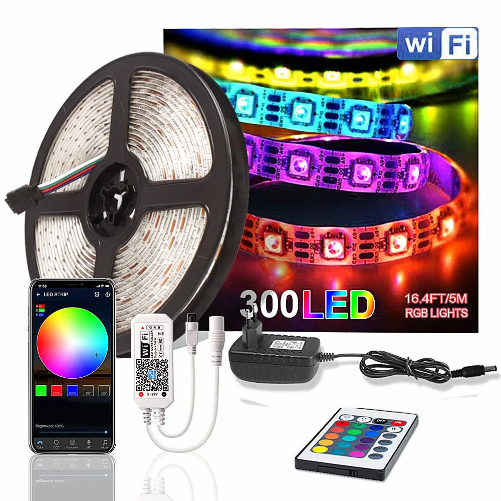 Bluetooth SMD RGB RGBW Светодиодные ленты 5050 диод лента 12 V 2,4G РФ Wi-Fi контроллер 5 M неоновая Светодиодная лента Ambilight ТВ Водонепроницаемый