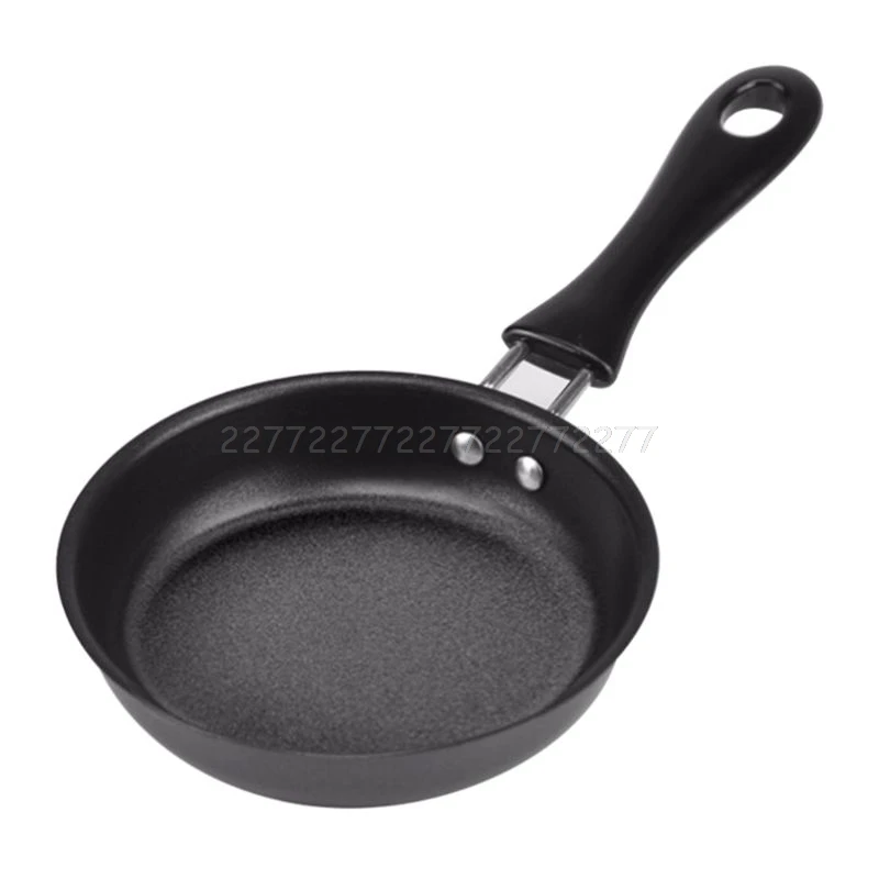 

Mini Cooking Pan Non-Stick Iron Frying Pan Coating Portable Long Handle Fried Eggs Making Breakfast N24 dropship