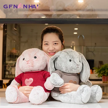 

1pc 60/80cm Cute Sweater Rabbit Plush Toys Cute Children Girls Sleeping Appease pillow Stuffed Soft Toys Home Decoration Gifts