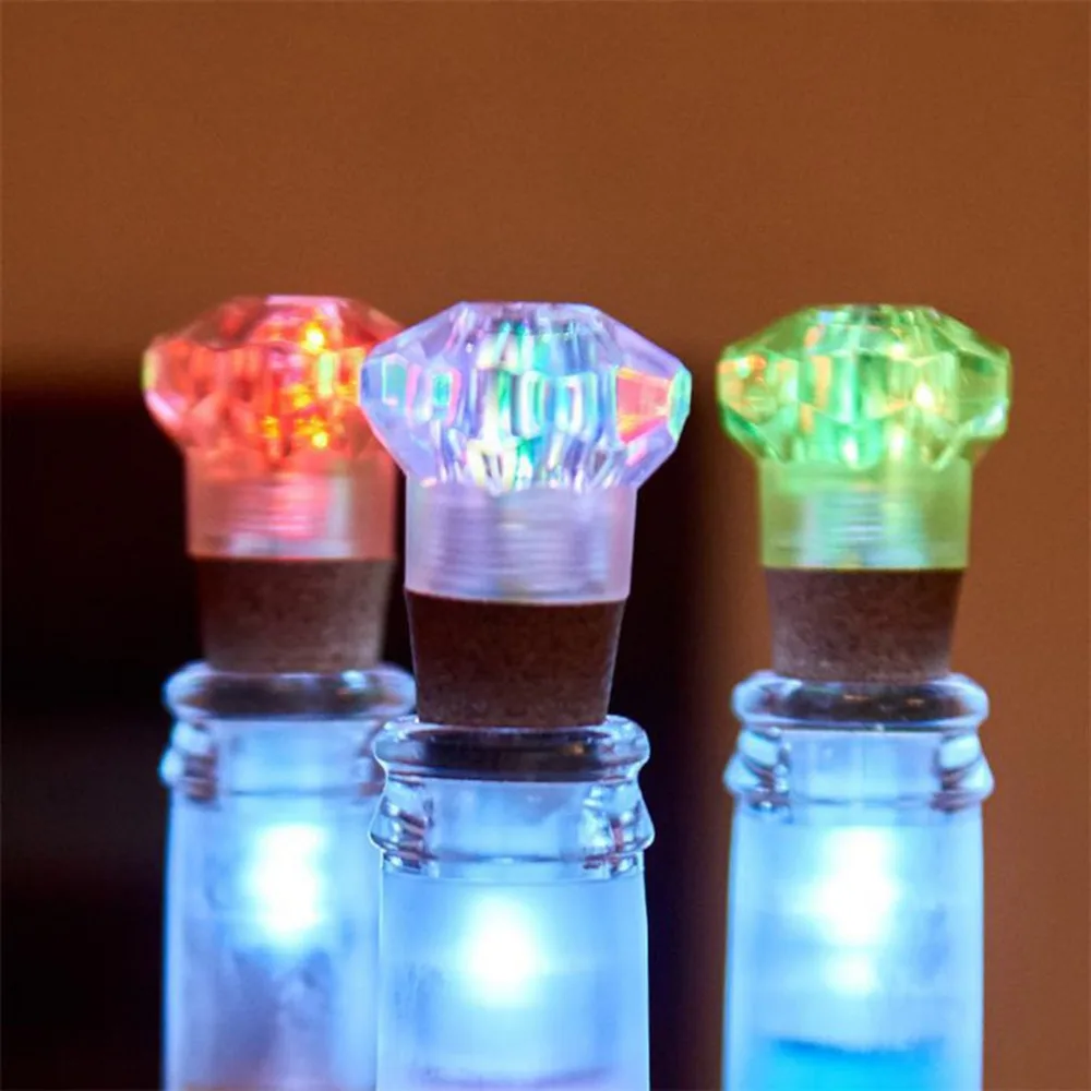 

Diamond-shaped LED Wine Bottle Cap Light USB Rechargeable Cork Night Light 7 Colors Home Party Bar Decoration String Lights