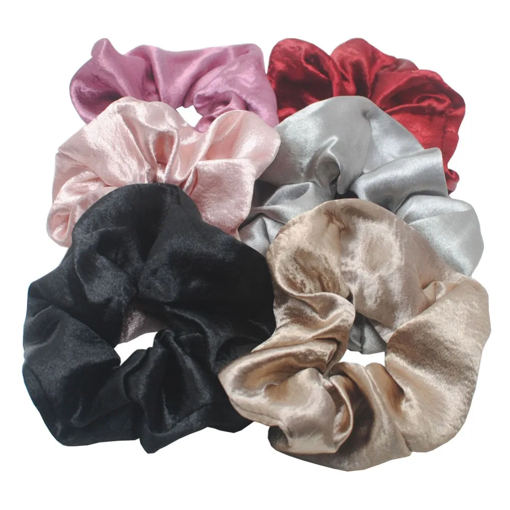 

1 Piece Big Size Hair Scrunchies Soft Satin Elastic Hair Bands Women Gift Hair Tie Holder Accessories