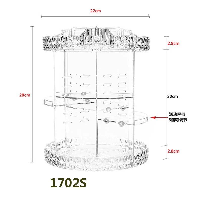 Моды DIY 360 градусов вращения прозрачный акриловый косметики коробка для хранения мода многофункциональный съемный Макияж Красота Органы