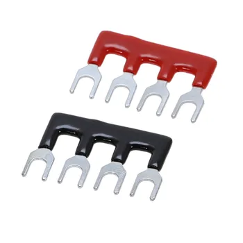 

5PCS 4bit Short Circuiter And Insulated Terminal Strip Circuit Chip Wiring Connecting Bar TB1504 Black Red