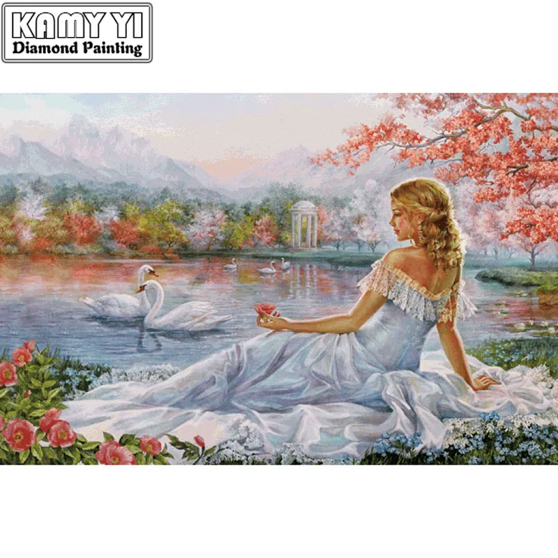 

5D DIY Diamond Painting" scenery of the lake"Diamond Embroidery Cross Stitch Rhinestone Mosaic Painting Home Decor