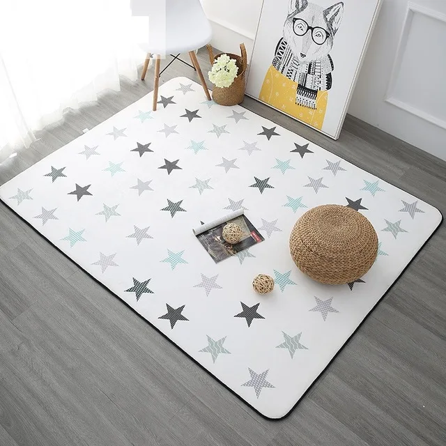 Fluffy Wool Rug Five-Pointed Star Carpet Children Bedroom Nursery Play Mat 60cm 