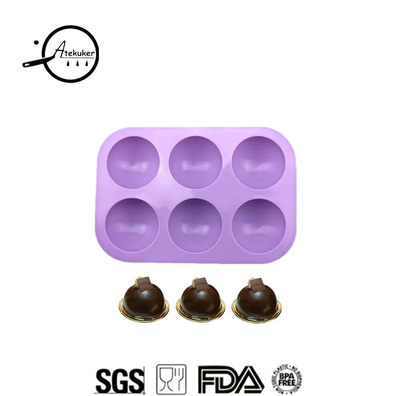 

Atekuker Small Hemisphere Shape Silicone Molds For Baking Mousse Cake Mold Pastry Tools Pudding Jelly Mould