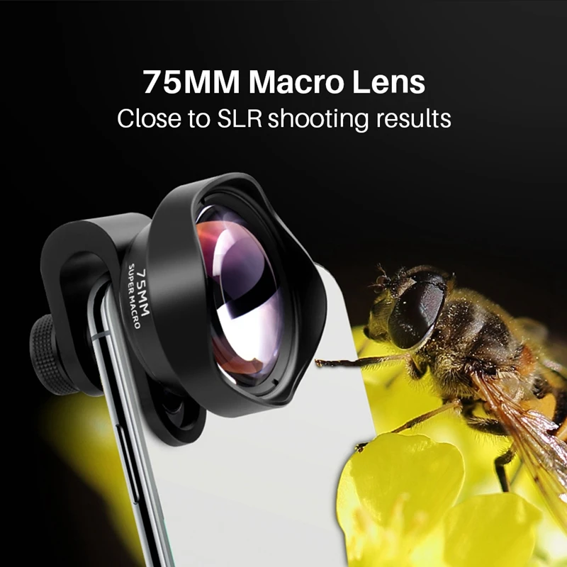 Pholes 75 мм мобильный макро объектив телефон камера макро линзы для Iphone Xs Max Xr X 8 7 S9 S8 S7 Piexl клип на 4k Hd объектив