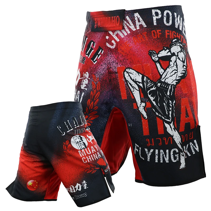 Шорты для бокса с принтом Муай Тай, мужские шорты для бокса, BJJ Combat Free Sparring MMA fitness Fight Shorts, одежда SANDA