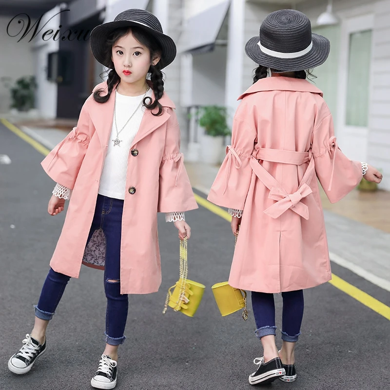 

Weixu Children's Windbreaker Coat Spring Autumn Infant Kids Wide Sleeve Princess Trench Jacket Coats Clothes for Girls 8 10 Year