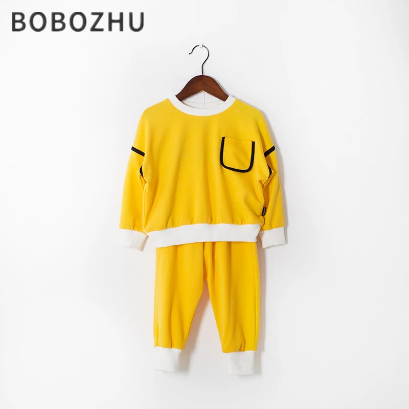 Bobozhu Обувь для мальчиков девочек желтый повседневный комплект 2018 Весна Домашняя
