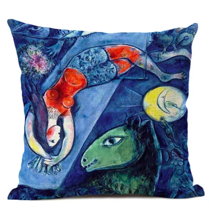 03 Master Chagall Декоративные Чехлы для подушек 45x45 см, знаменитая картина маслом, хлопок, лен, диванная декоративная наволочка/Чехлы - Цвет: 03