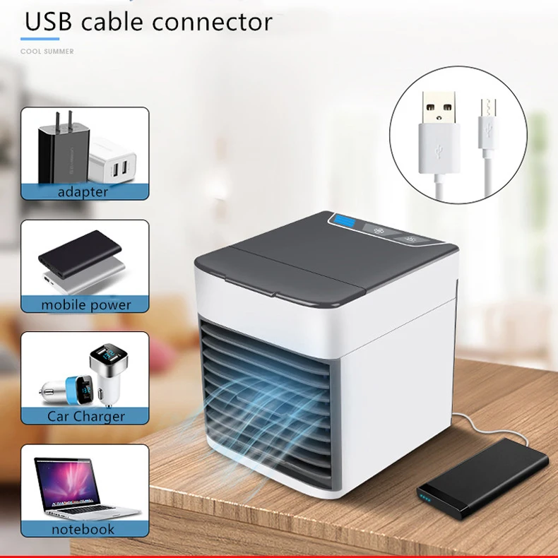USB мини портативный кондиционер увлажнитель воздуха очиститель 7 цветов светильник Настольный вентилятор охлаждения воздуха вентилятор для офиса дома