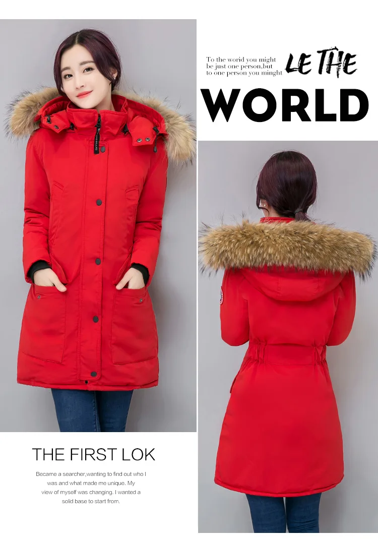 New winter cotton jacket female hooded women's long big yards thickening parkas manufacturer wholesale HS7373