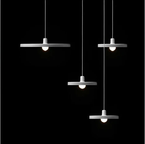 Modern Special Disc  Design Turntable Pendant Lights White Black Disc Pendant Lamp lustres e pendentes sala jantar luminarias