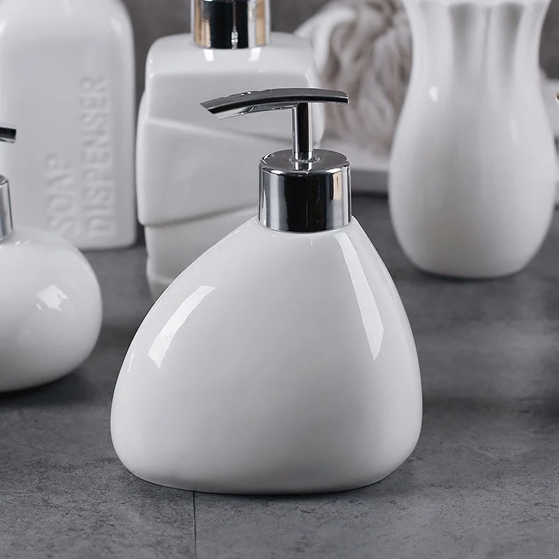 

Ceramic pressed empty bottles home furnishing Hotel shampoo shower gel hand washing liquid conditioner bottle
