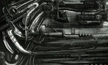 Kunst Poster Hr Giger Li II Stoff art silk Poster