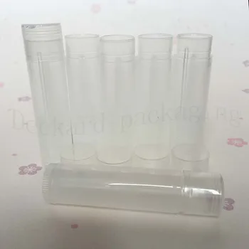 

100pcs/lot 5ml Lip balm packaging tube, repackaging DIY lipstick tube, mouth wax plastic pipe,Refillable Bottles