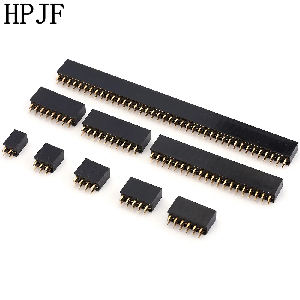 

Pitch 2.54mm Double Row Stright Female Pin Header Strip PCB Connector 2x2/3/4/5/6/7/8/9/10/11/12/13/14/15/16/17/18/20/25/40Pin