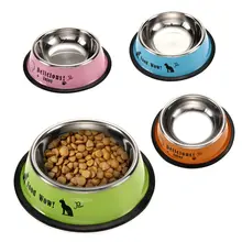 New Arrival Fashion Stainless Steel Anti-skid Dog Cat Food Water Bowl Pet Feeding Tool FULI