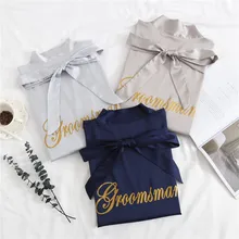 Жених и шафера халаты для невесты новые женские мужские атласные пижамы невесты и подружки невесты халат повседневное кимоно L XL