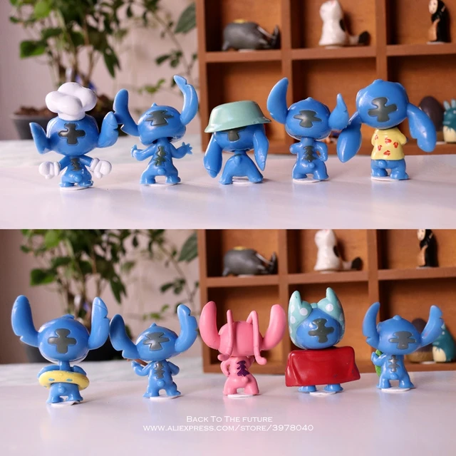 10pcs / set Cartoon Lilo And Stitch Figure Toys Cake Toppers