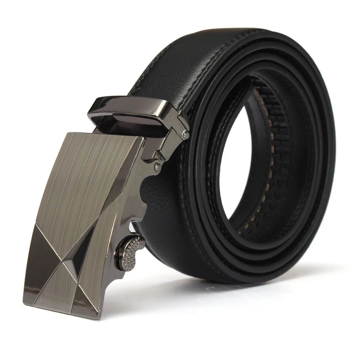 Luxury Black Leather Automatic Mens Casual Waistband Waist Strap Belt