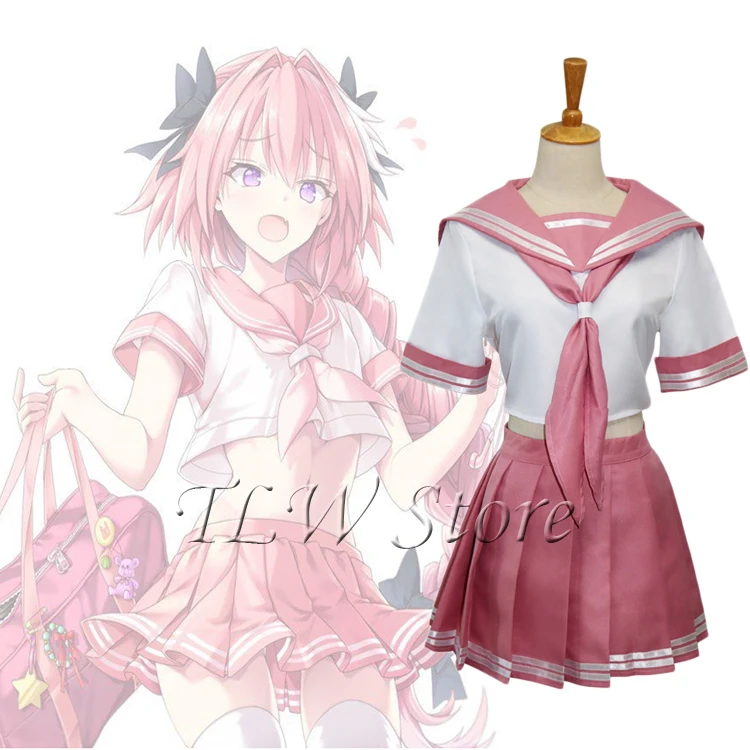 Fate Grand Order Apocrypha Rider Astolfo костюмы для косплея розовая школьная форма костюм моряка