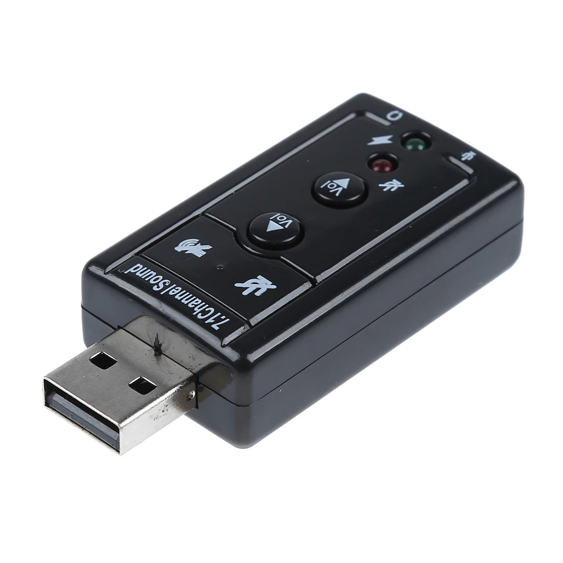 5 x USB источника звука 7.1ch звук USB прямоугольный адаптер USB-SHS2 (черный)