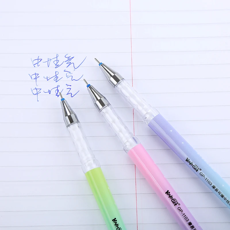 1 шт 0,38 мм стираемая гелевая ручка, Kawaii милый стационарный, офисные школьные принадлежности, черные/синие чернила