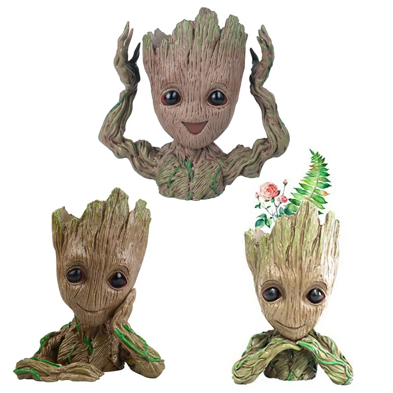 

14CM baby grootted Guardians Of The Galaxy Flowerpot Action Figures Cute Model Toy Pen Pot Best Christmas Gifts Kids Hobbies