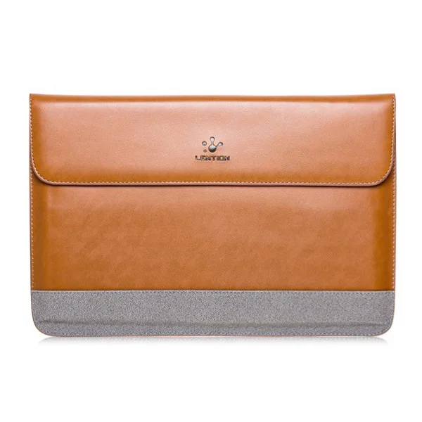 LENTION новые кожаные Тетрадь laptop Sleeve сумка для MacBook Pro/Air 13 "Цвет: коричнево-серый Размеры: для 13,3 дюйма