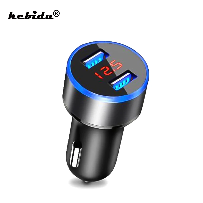 Двойной Переходник USB для зарядки в машине 3.1A цифровой светодиодный