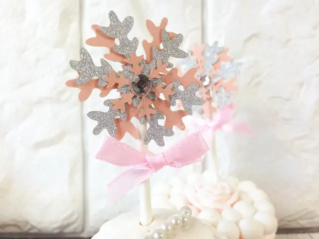 Online Shop 5pcs Cake Baking Pink Blue Paperboard Snowflake Cake