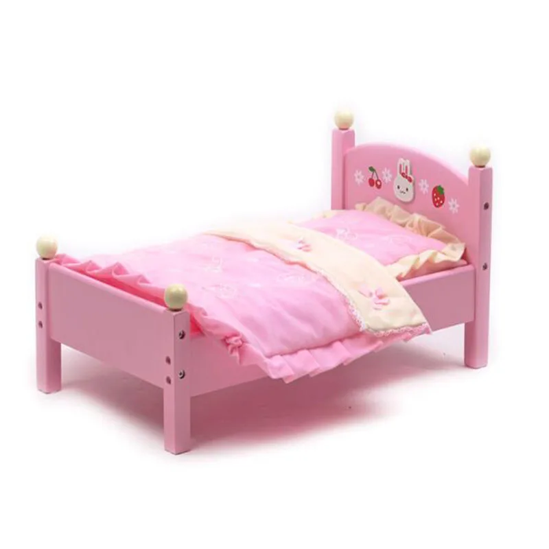 big pretend wooden doll bed for girls's stuffed plush toys Pet with